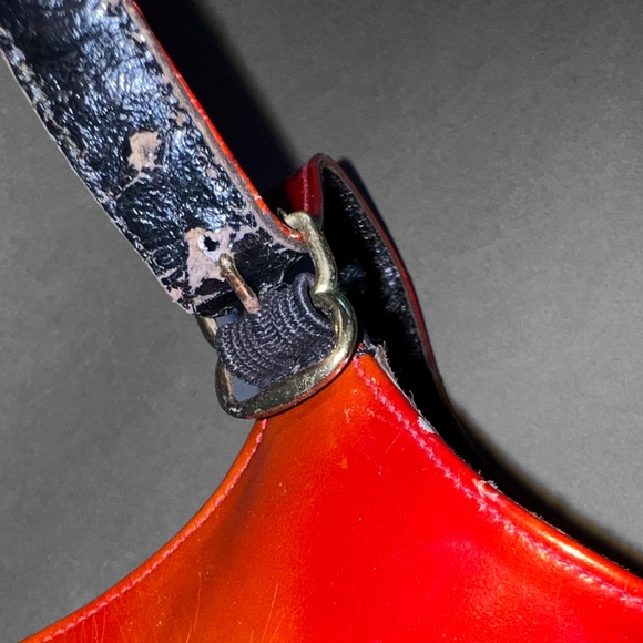 70s Red Fruit Cluster Wood  Platform Sandals - Picture 6 of 13